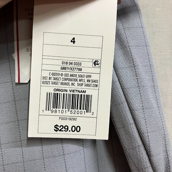 NWT A New Day Women's Gray High-Rise Side Zipper Stretch Skinny Ankle Pants - Picture 5 of 16